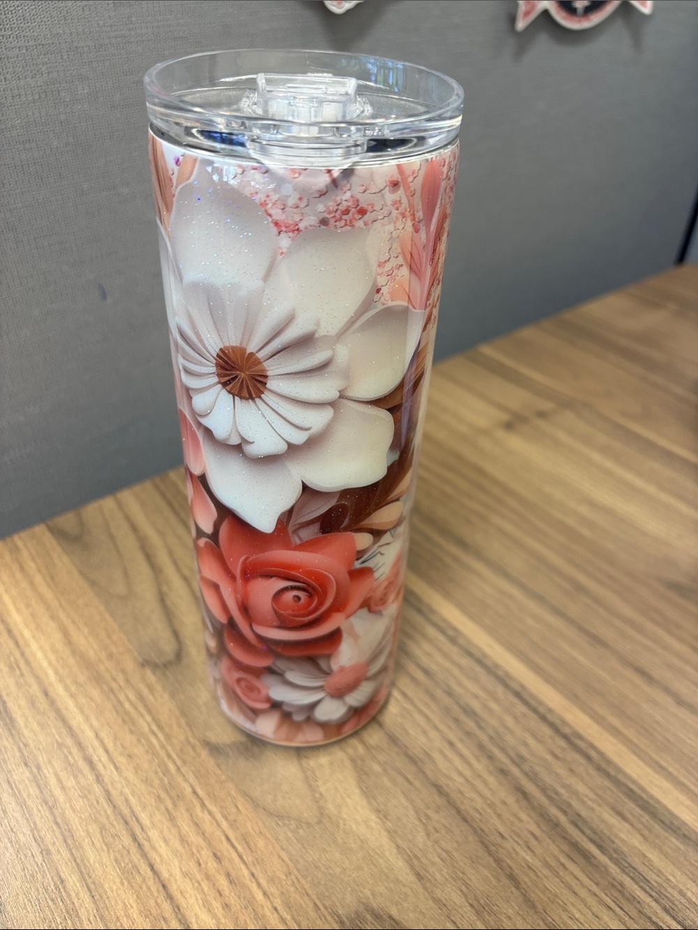 New! Custom Floral  Insulated Tumbler